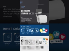 14.5cm Self Adhesive Clear Toilet Paper Holder PET PC roller ISO 9001 ราคาถูก