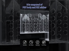 ที่วางแคดดี้ในห้องน้ำพลาสติกติดผนังเสียหายฟรีสำหรับตะกร้าโต๊ะทำงานในครัว