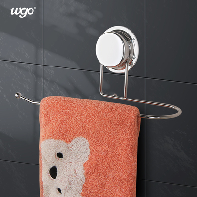 ห้องอาบน้ำ Electroplating Silver Suction Cup กระดาษถาวร ผ้าขนหนู ที่ใส่ Stainless Steel