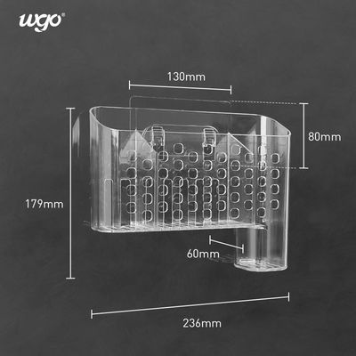 ที่วางแคดดี้ห้องน้ำแบบติดผนังฟรีสำหรับห้องครัวตะกร้าโต๊ะทำงาน