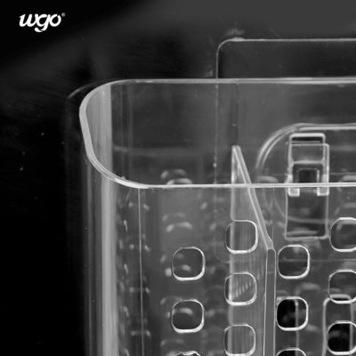 ที่วางแคดดี้ห้องน้ำแบบติดผนังฟรีสำหรับห้องครัวตะกร้าโต๊ะทำงาน