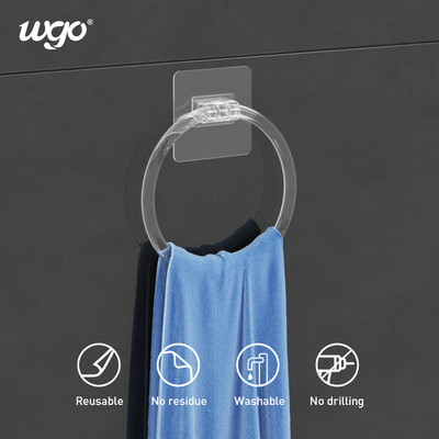 Traceless Self Adhesive Hand ผ้าขนหนู แหวน 160 มม. Diametre กาว ผ้าขนหนู Holder