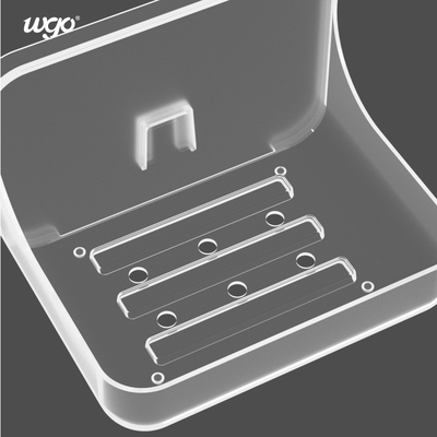 No เจาะ Wall Mount ที่วางสบู่อาบน้ำจานเคาน์เตอร์อาบน้ำพลาสติกใส