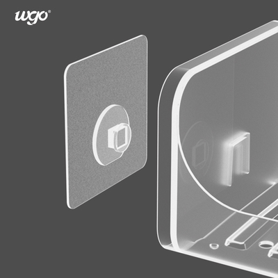 No เจาะ Wall Mount ที่วางสบู่อาบน้ำจานเคาน์เตอร์อาบน้ำพลาสติกใส