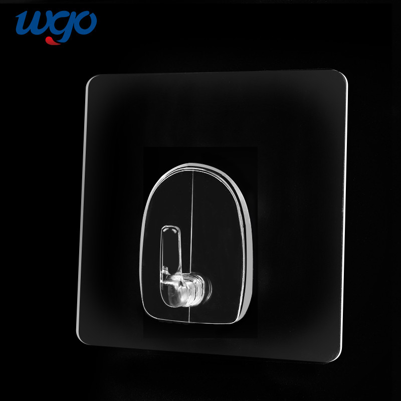WGO Self Adhesive PC ตะขอเสื้อโค้ทใส Heavy Duty สำหรับแขวนเสื้อโค้ท ผ้าขนหนู ห้องครัว ห้องอาบน้ำ กันน้ำกันสนิม