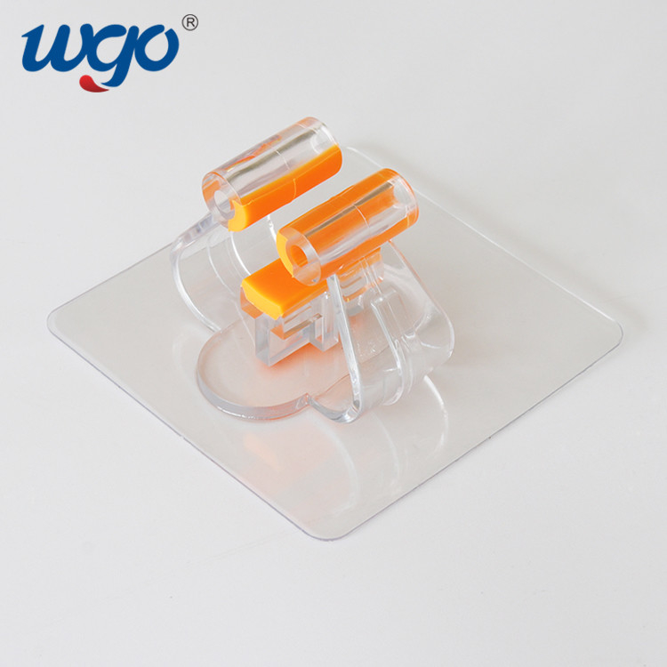 Clear Golden Broom Mop Holder Wall Mount PC เทปกาวซิลิโคนสำหรับ Closet