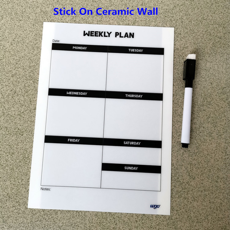 ไม่มีสารตกค้าง Sticky Dry Erase Board ODM OEM Self Stick W Peel Drawing Writing