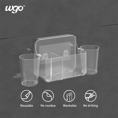 ที่วางแก้วแปรงสีฟันแบบกาวในตัวกว้าง 32 ซม. WGO ที่ใส่แปรงสีฟันติดผนัง