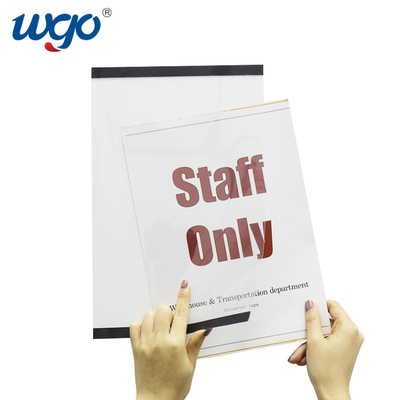 A4 210 มม. X 297 มม. ที่ใส่ป้ายติดผนัง ODM วัสดุพลาสติกใส